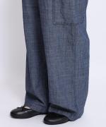 コットンリネン平織デニム　イージーワークパンツ